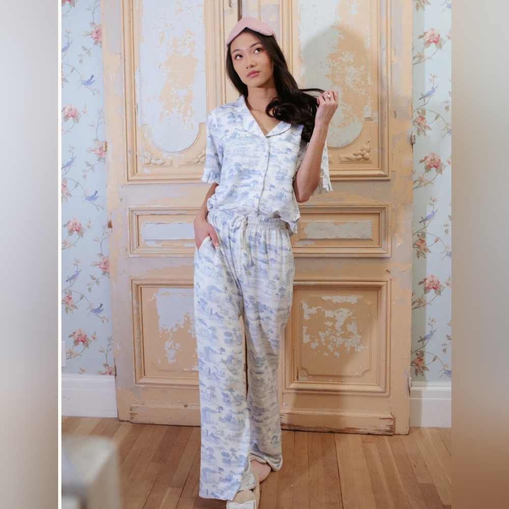 Ivy City|Women's Tiffany Pajama Set|Blue Toile|Size Small (currently sold out)